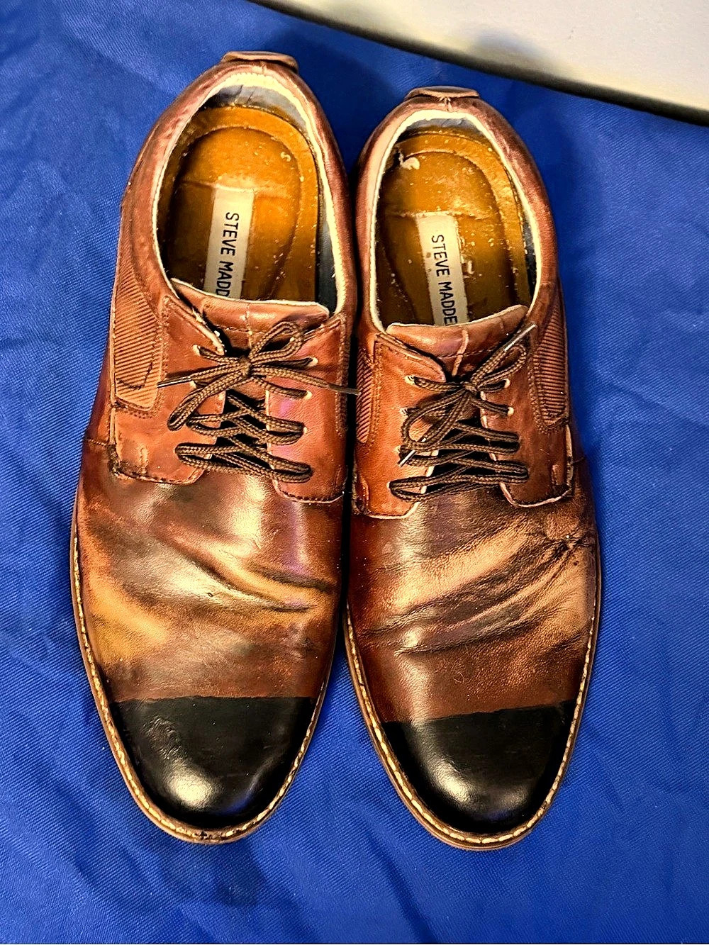 Steve Madden Jenton Vintage relic Men's Brown & Black Oxfords